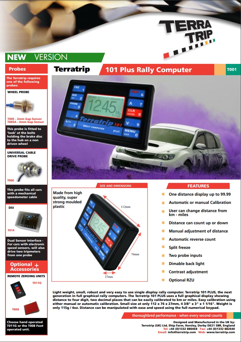 Classic Rally Computer Terratrip 101 Rally Computer - TerraTrip USA DEALER